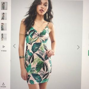 ASOS mini sundress with cut out front in pink palm